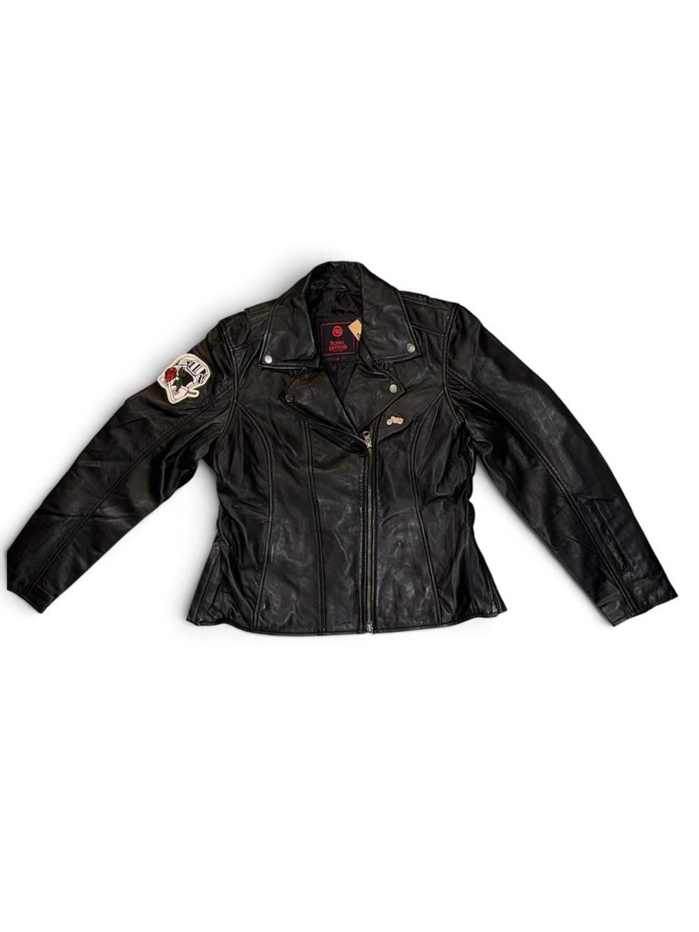 NWT Royal Enfield Genuine Leather Motorcycle Jacket Women’s L/XL Black